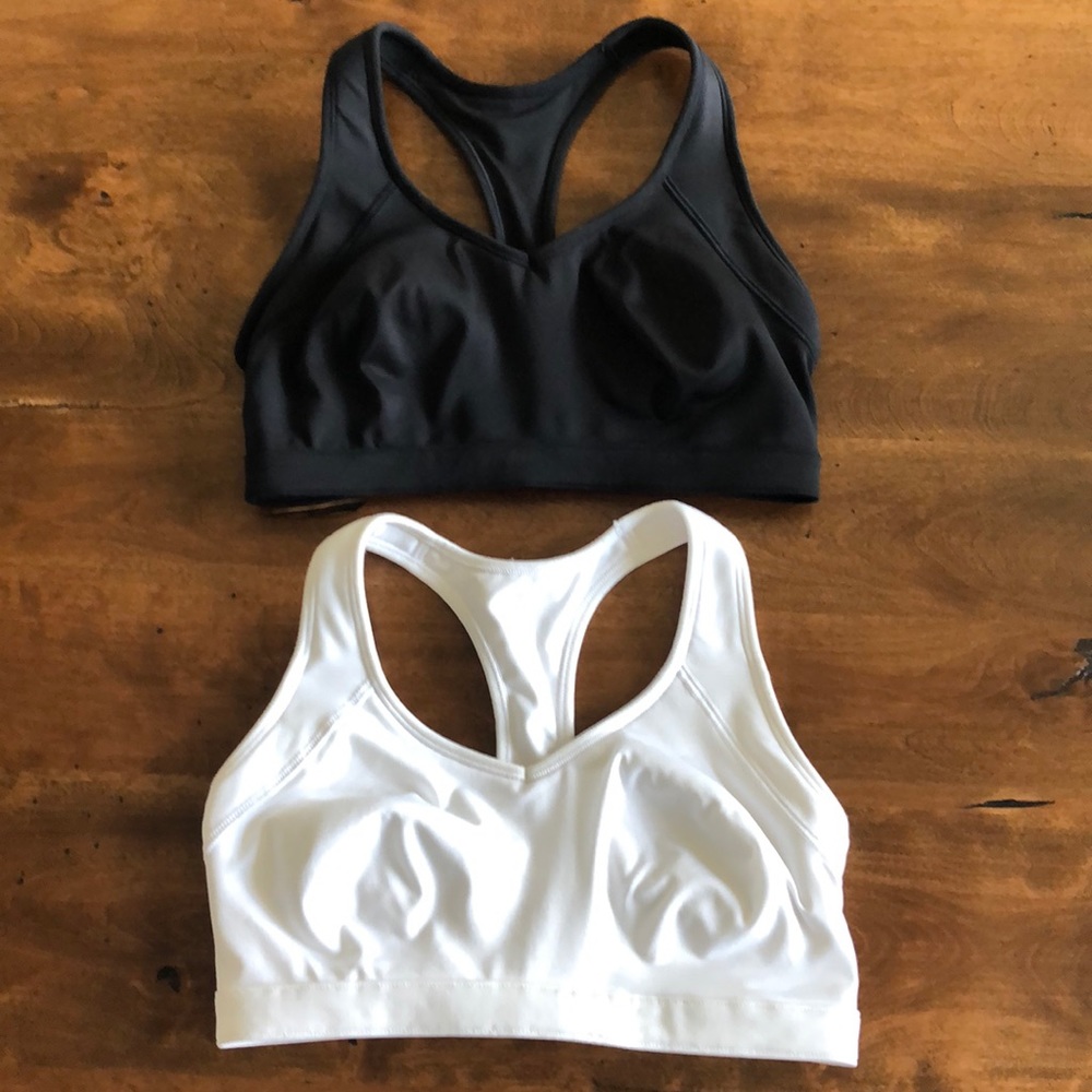 2 NEW Gap Fit Sport Bras 36D black/white